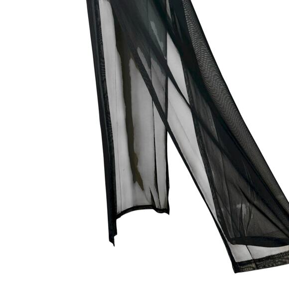 K Too Womens Sheer Long Sleeve Mock Neck Mesh Swim Cover Up Maxi Dress Black M - Picture 7 of 13